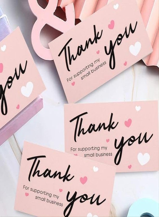 PICKKART Thank You Cards for Supporting Small Business, Pack of 30, Pink, Hearts (Pink) - Image 1